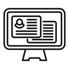 Poster - Computer job search icon outline vector. Online business