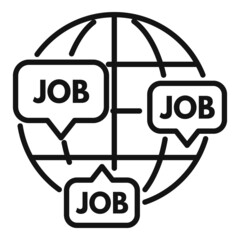 Poster - Global online job icon outline vector. Internet work