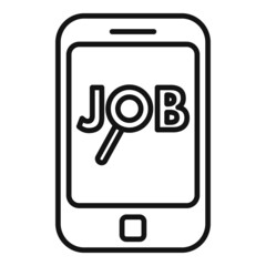 Poster - Phone job search icon outline vector. Online computer