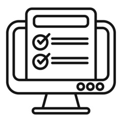 Poster - Approved job search icon outline vector. Online computer