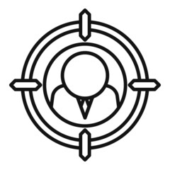 Poster - Job online target icon outline vector. Business search