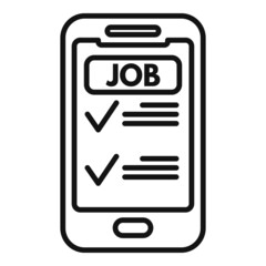 Poster - Smartphone job search icon outline vector. Online employment