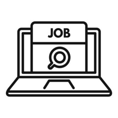 Poster - Job search laptop icon outline vector. Online work