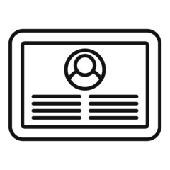 Poster - Online tablet job icon outline vector. Search career