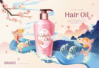 Asian style hair care product ad