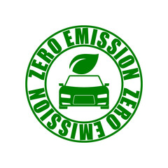 Wall Mural - Car Zero emission sign icon isolated on white background