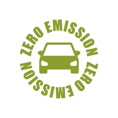 Wall Mural - Car Zero emission sign icon isolated on white background