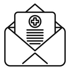 Poster - Info medical mail icon outline vector. Online patient