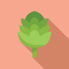 Sticker - Botanical artichoke icon flat vector. Food plant