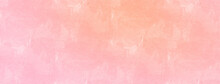 Pastel Color Watercolor Stains On Kraft Paper Texture. Subtle Femnine Pink And Orange Tones. Best Background For Mother's Day, Valentine's Day, Easter, Pride Month. 