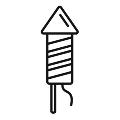 Sticker - Event rocket icon outline vector. Time manager