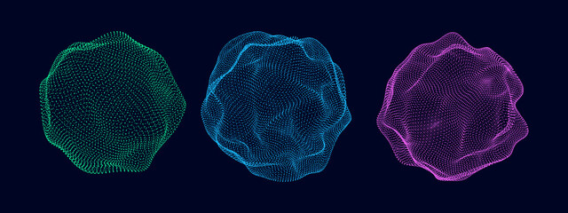 Poster - vector futuristic sphere of particles and lines. network connection big data. abstract technology ba