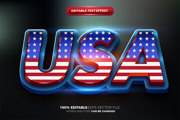 USA cinematic 3d editable text effect