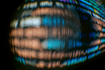 Aufkleber - Nice fingerprint on the crumpled background of the code..Abstract computer script code. Software developer code.
