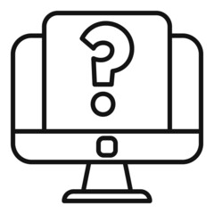 Poster - question monitor icon outline vector. creative problem
