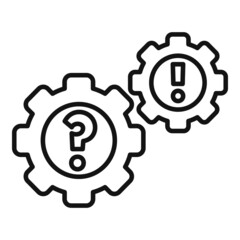 Poster - gear solution icon outline vector. business problem