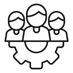 Poster - teamwork solution icon outline vector. creative business