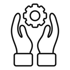 Poster - keep gear solution icon outline vector. business problem