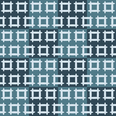 Aufkleber - White window shapes on a checkered green background. Interior and pattern design.