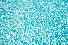 Blue Swimming Pool Water Background With Nobody.