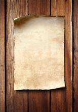 Old Paper On The Wooden Wall Background For Text And Advertising.