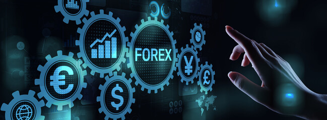 Wall Mural - Forex trading Currencies exchange stock market Investment business concept on virtual screen.