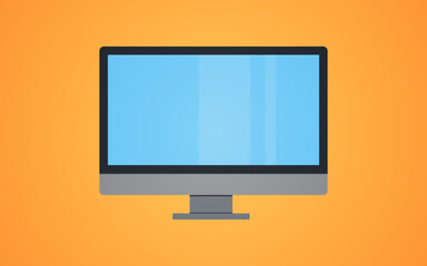 Monitor and screen flat vector illustration.