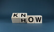 Cubes form the words Know How. An extensive concept of knowledge applications from everyday life to business