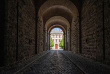Dark Gate Is Tunnel Located Near Esztergom Basilica In Hungary