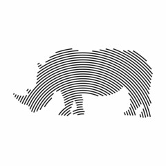 Wall Mural - rhino line  logo design 