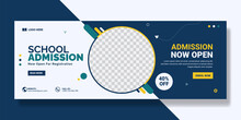 School Admission Social Media Cover Or Web Banner Template