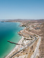 Poster - Aerial view of Playa El Coromuel, La Paz, Baja California Sur