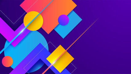 Modern colorful abstract background with geometric shapes, lines and waves