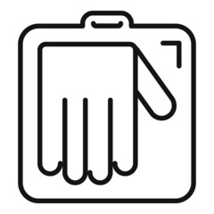 Sticker - Glove box icon outline vector. Surgical latex