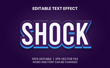 Wall Mural - editable text effect with realistic purple, blue, and white shock style