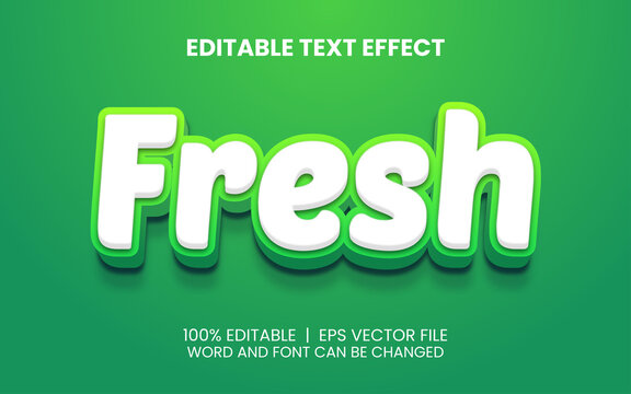 green fresh 3d editable text effect