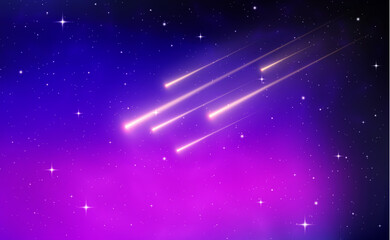 star background in galaxy comet meteor, night sky