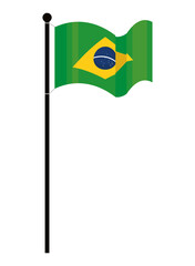 Canvas Print - brazil flag on post