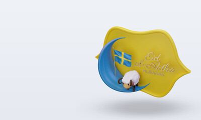 Poster - 3d eid al adha Sweden flag rendering right view