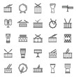 Drum icons set outline vector. Instrument music