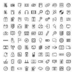 Poster - Interface icons set outline vector. Comment browser