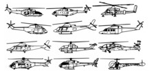 Set Of Icons Helicopter