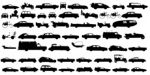 Set Of Silhouettes Of Cars