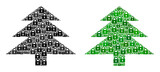 Fototapeta Psy - Guard mosaic fir tree icon. Fir tree mosaic icon of lock items. Vector combination for guard purposes.