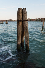 Venice, Italy Wooden Poles Indicators 