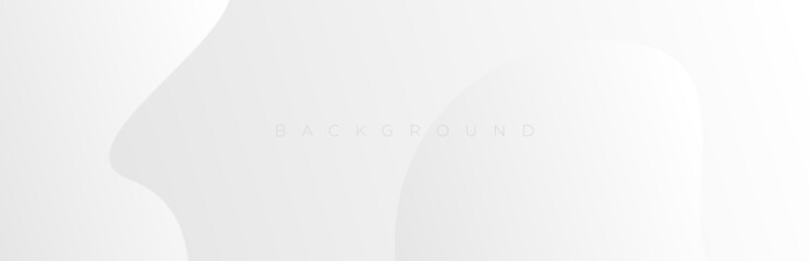 Poster - minimal white gradient abstract wave of gray flowing long banner silver curvy lines futuristic illus