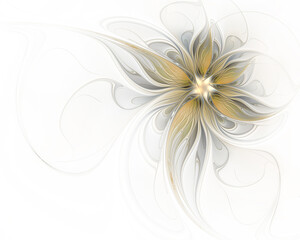 Wall Mural - Abstract fractal flower on a light background