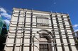 Ancient church of the city of L AQUILA in Central Italy damaged by the earthquake and now completely covered with scaffolding during the  maintenance works
