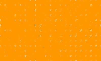 Poster - Seamless background pattern of evenly spaced white bigender symbols of different sizes and opacity. Vector illustration on orange background with stars
