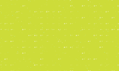 Poster - Seamless background pattern of evenly spaced white social distance symbols of different sizes and opacity. Vector illustration on lime background with stars